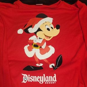 Disneyland holiday red Mickey  Santa long sleeved shirt Christmas nwt XL Adult